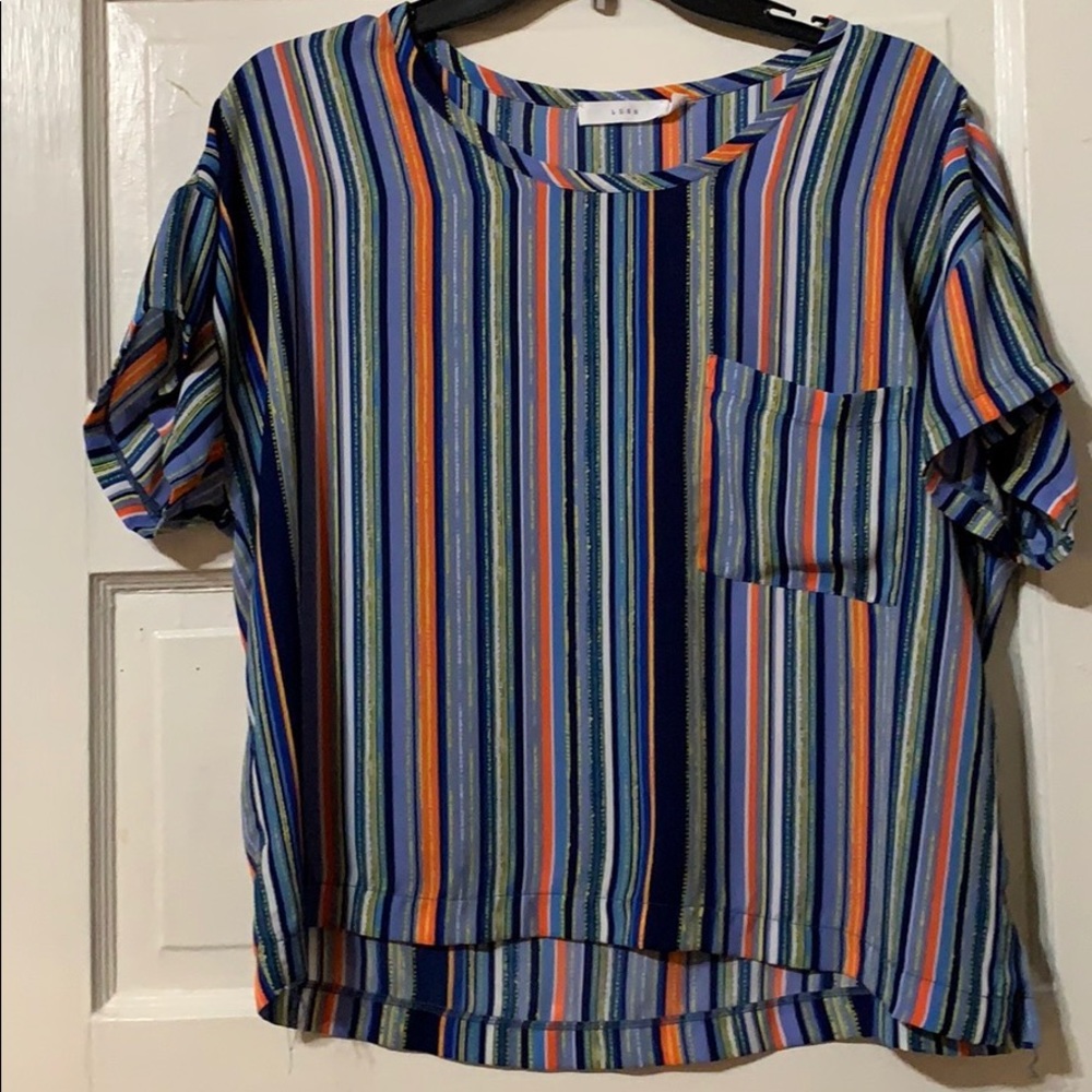 Lush / XS multi striped short sleeved top